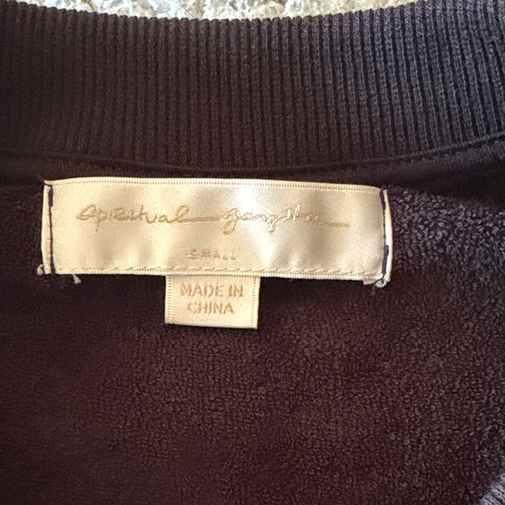 Spiritual Gangster Varsity Old School Black Crewneck with White Lettering Small - Picture 2 of 7